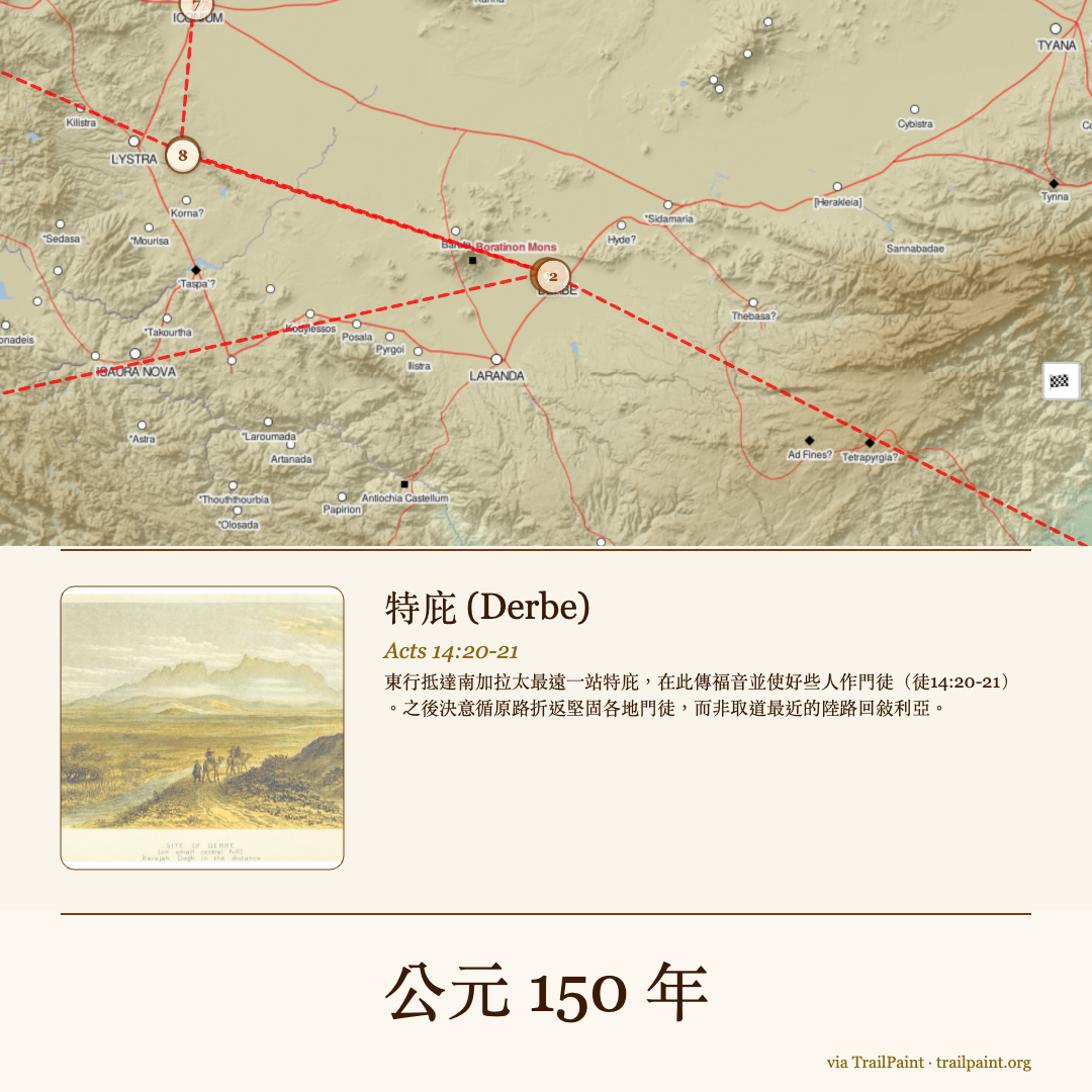 保羅在特庇 Derbe 明信片